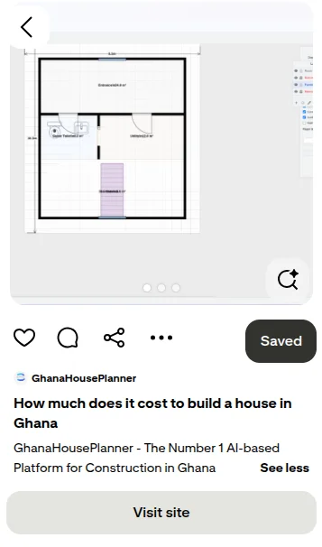 GhanaHousePlanner Pinterest post published with Postlore